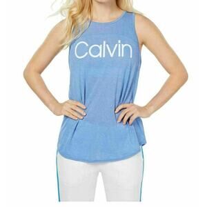 Calvin Klein Performance Tank Top Keyhole-Back with Logo Activewear Size 2XL
